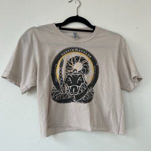 Cropped Snake T-Shirt - Light Blue
